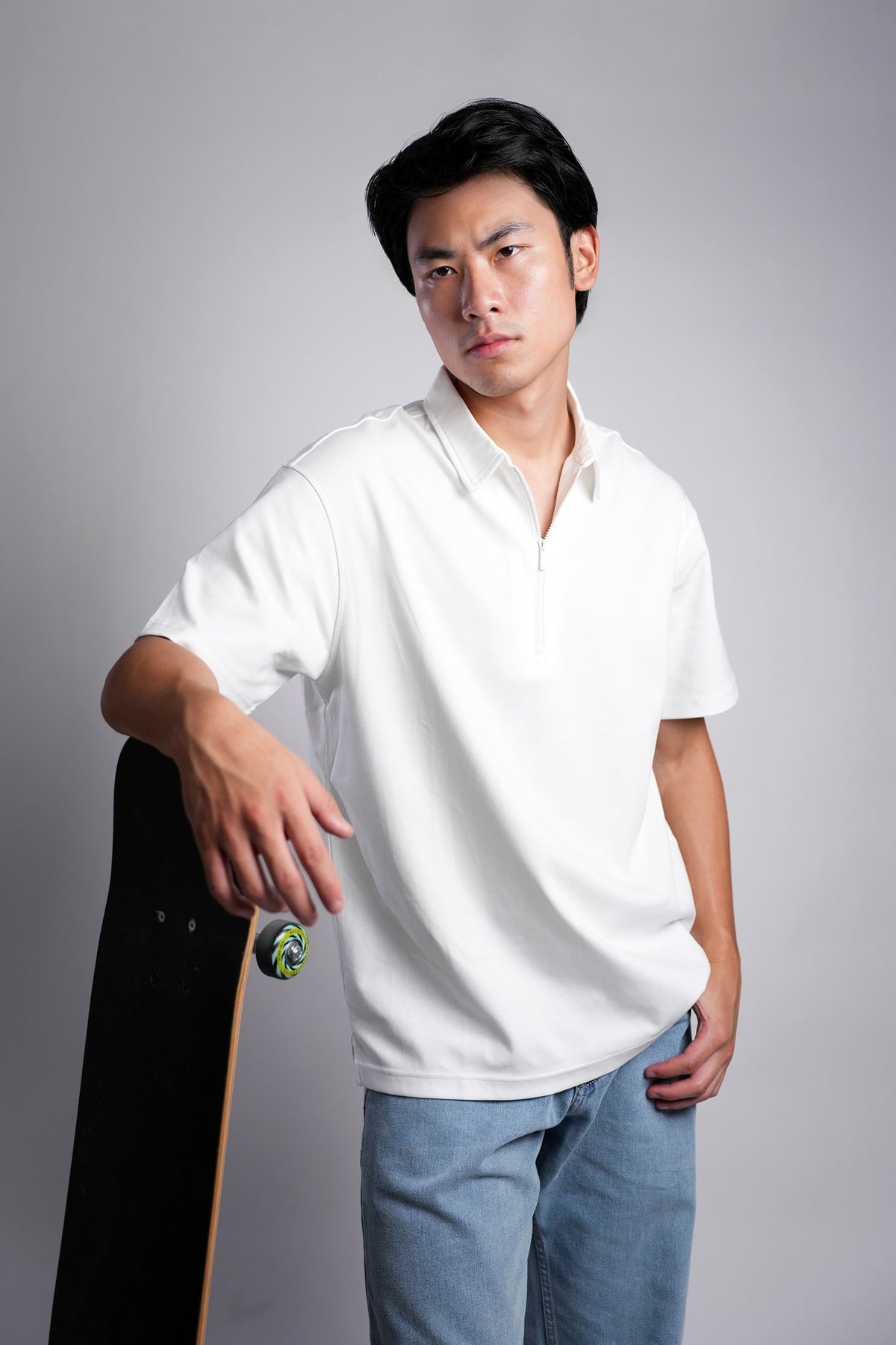 URBAN  WHITE POLO TEE