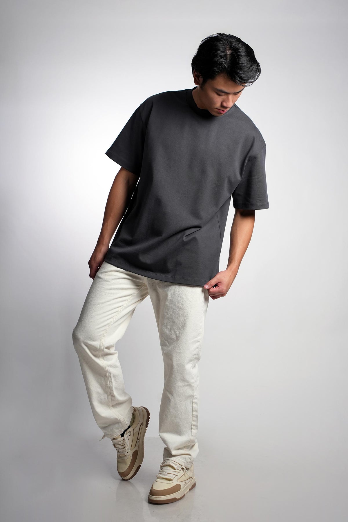 GRAY PLAIN T-SHIRT