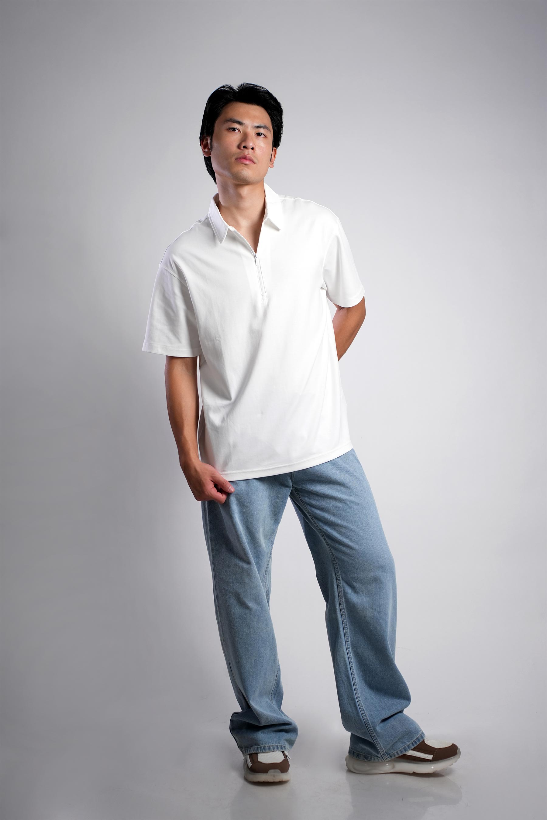 URBAN  WHITE POLO TEE