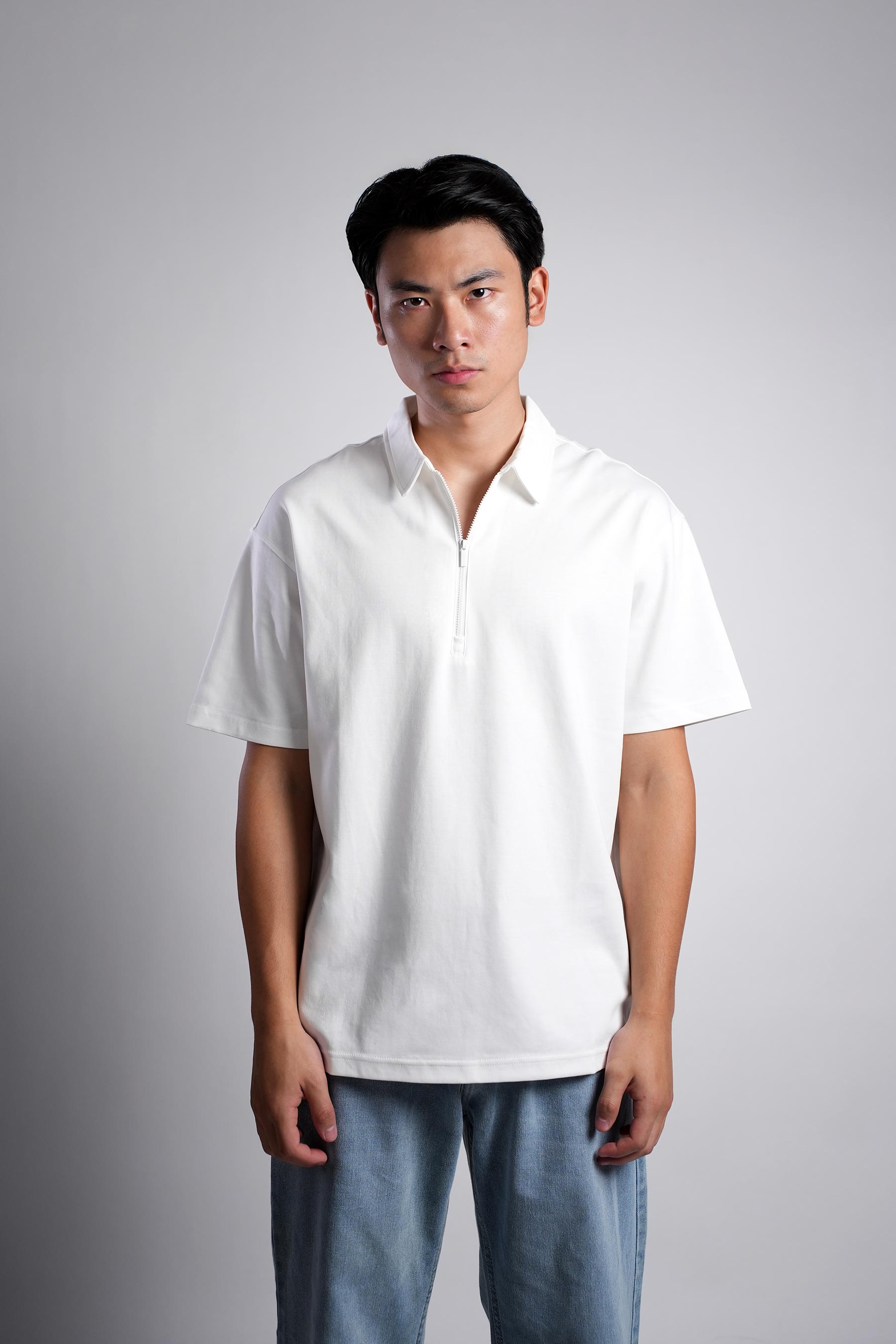 URBAN  WHITE POLO TEE